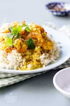 Coconut Curry Shrimp With Cauliflower Rice