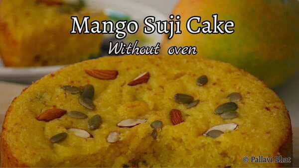 Mango Suji Cake Without Oven
