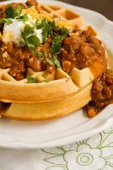 Cornmeal Waffles With Spicy Chili