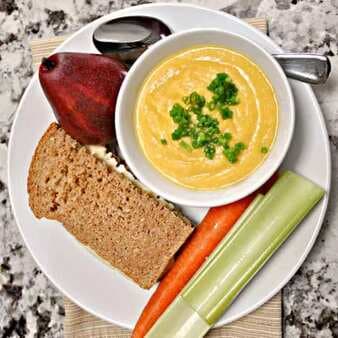 Gingered Carrot and Parsnip Soup with Cashew Cream