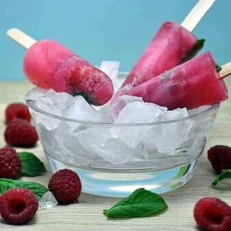 Rose Scented Raspberry Rhubarb Popsicles