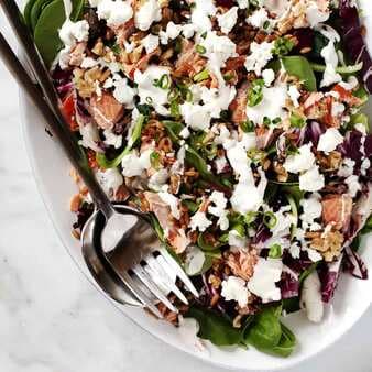 Smoked Salmon Salad with Farro and Goat Cheese