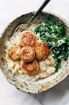 Brown Butter Scallops With Parmesan Risotto