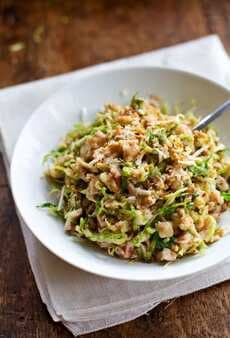 Chopped Brussels Sprout Salad With Chicken And Walnuts