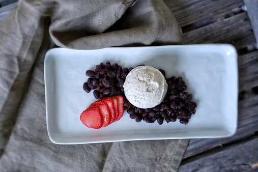 Vanilla Gelato With Sweet Adzuki Beans & Strawberries