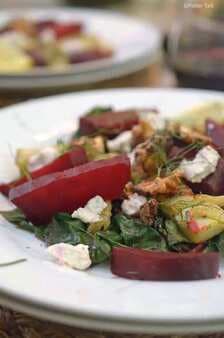Wilted Red Chard with Fennel and Roasted Beets