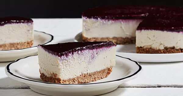 Dairy-Free Cheesecake With Blueberry Topping