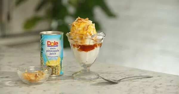 Ice Cream Sundae With Pineapple Caramel