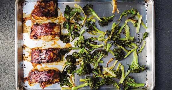 Sheet-Pan Miso-Glazed Fish With Broccoli And Coconut Rice