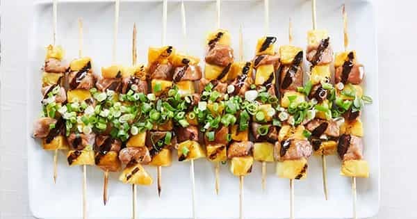 Sweet-And-Sour Pork Skewers With Pineapple