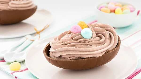 Easter Eggs Filled With Chocolate Mousse