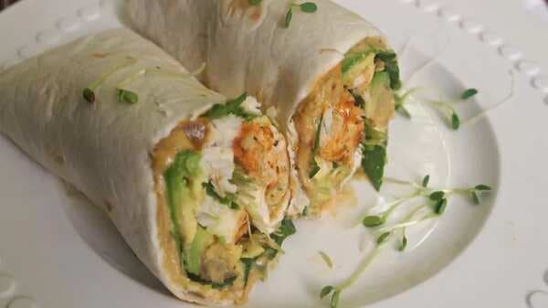 Grilled Halibut And Spicy Hummus Wrap