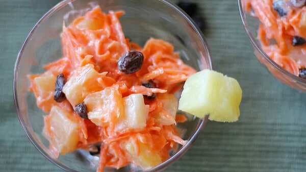 Pineapple And Carrot Salad With Raisins