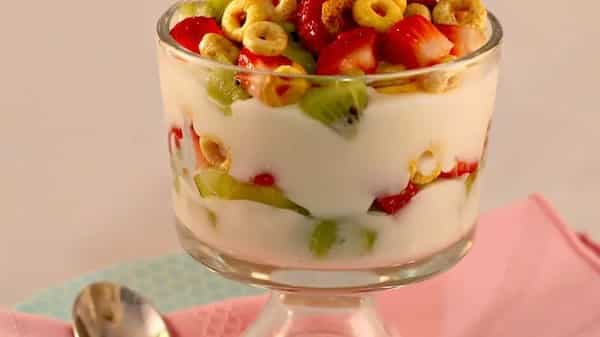 Yogurt With Strawberries And Kiwi