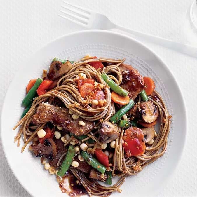 Asian Noodles With Vegetables And Pork
