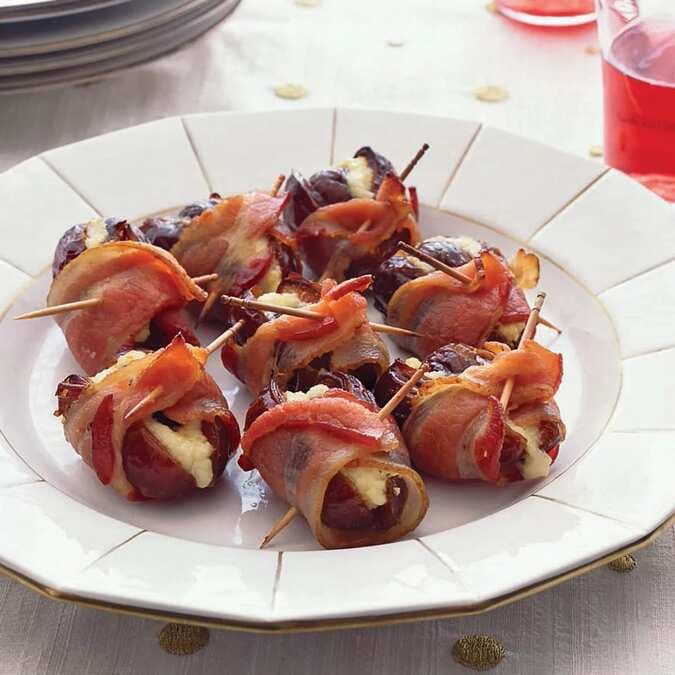 Bacon-Wrapped Chestnut-Stuffed Dates