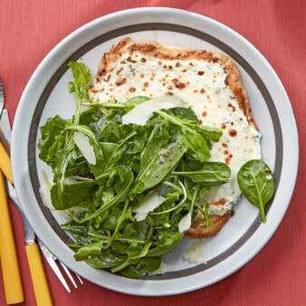 Chicken Paillard White Pizzette With Spinach & Arugula Salad
