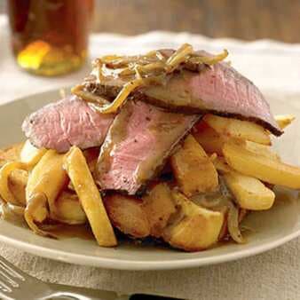 Open-Faced Steak-And-Fries Sandwiches