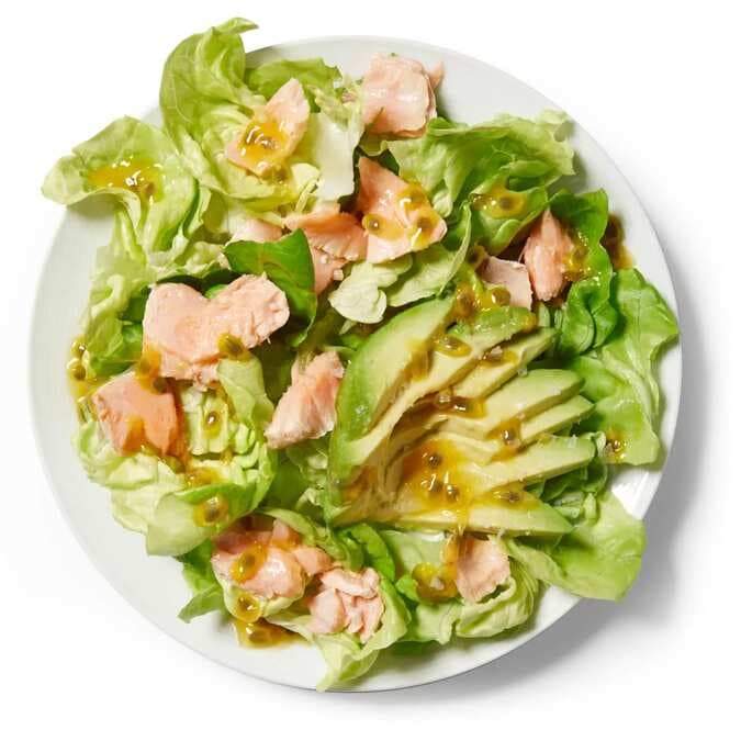 Salmon-Avocado Salad With Passion-Fruit Vinaigrette