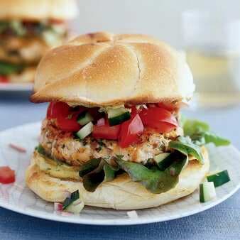Salmon Burgers With Dill Mustard