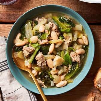Sausage Fennel & Greens With White Beans