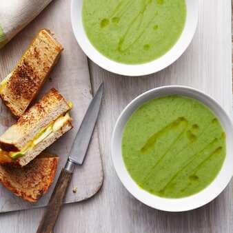 Scallion Soup With Apple & Gouda Grilled Cheese