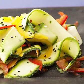 Zucchini Ribbons And Peppers