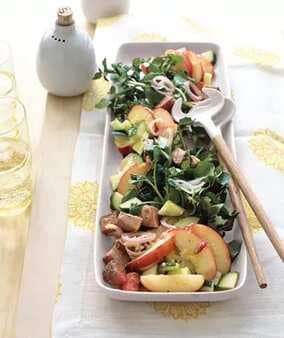 Beef, Watercress, And Peach Salad