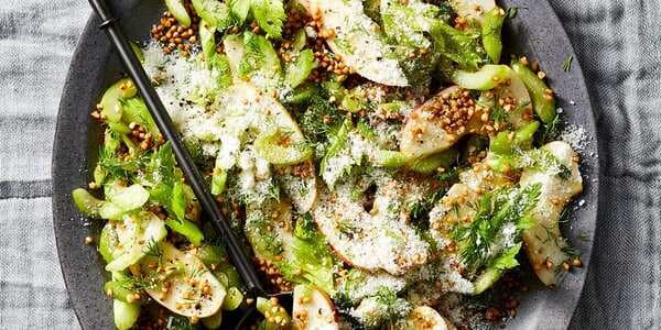 Celery-And-Apple Salad With Crispy Buckwheat