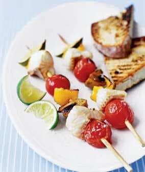 Fish Kebabs With Vegetables