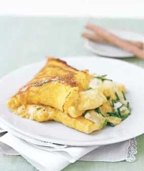 Fluffy Corn And Goat Cheese Omelet