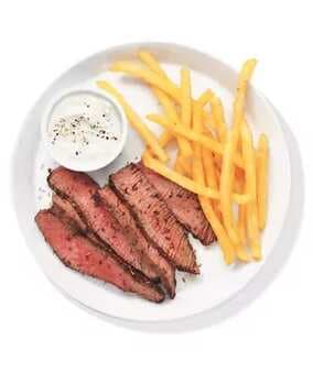 Herb-Crusted Steak With Fries