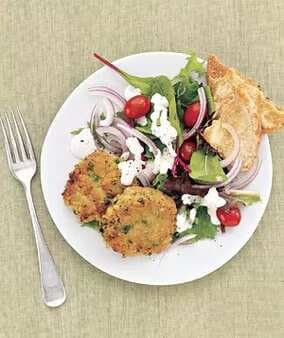 Mediterranean Salad With Chickpea Patties