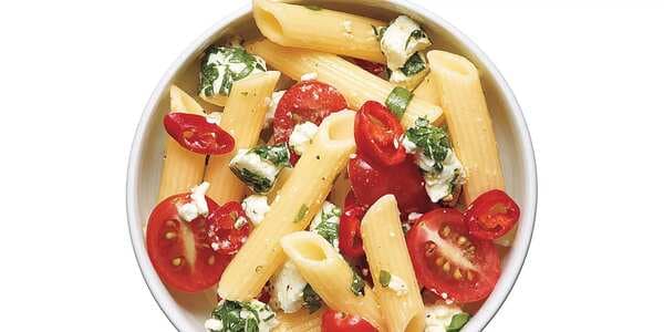 Pasta Salad With Tomatoes, Goat Cheese, And Chilies