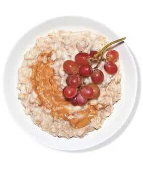 Oatmeal With Peanut Butter And Grapes