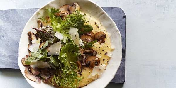 Creamy Polenta With Mushrooms And Baby Greens
