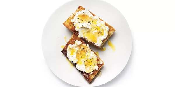 Ricotta, Olive Oil, And Honey Toasts