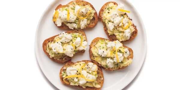 Scallion Butter And Goat Cheese Crostini