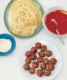 Spaghetti And Homemade Turkey Meatballs