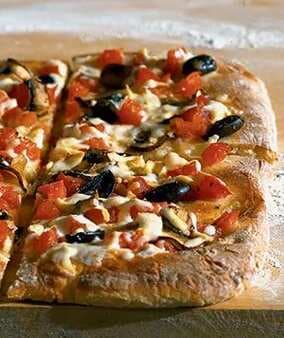 Tomato, Mushroom, And Mozzarella Pizza