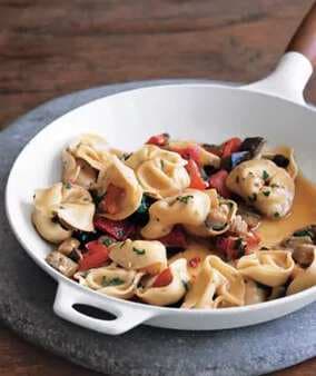 Tortellini With Eggplant And Peppers