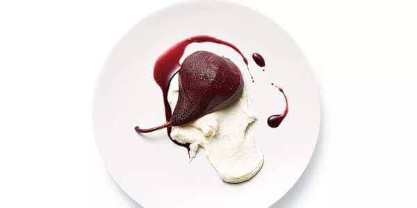 Wine-Poached Pears With Whipped Ricotta