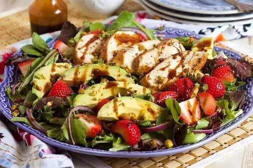 Strawberry Avocado Salad with Balsamic Chicken