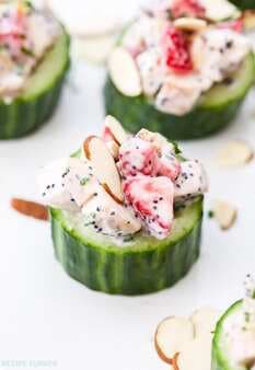 Strawberry Poppy Seed Chicken Salad Stuffed Cucumbers