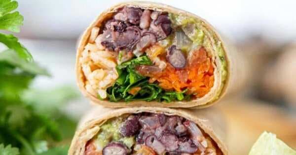 Red Rice and Chili Lime Black Bean Burritos