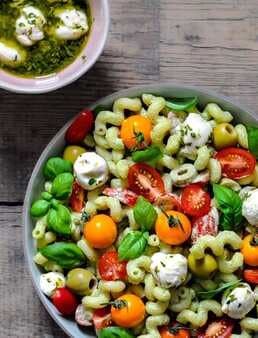 Vegan Miniature Mozzarella Ball Pasta Salad