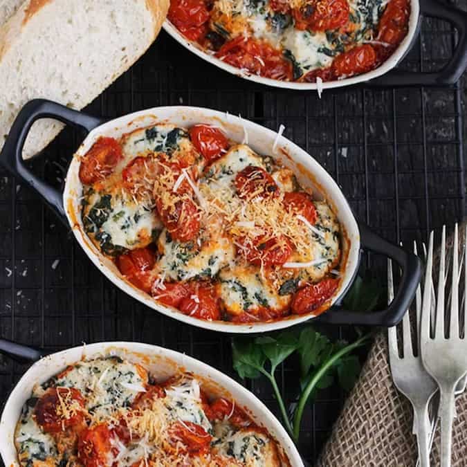 Ricotta And Spinach Gnudi With A Cherry Tomato Sauce