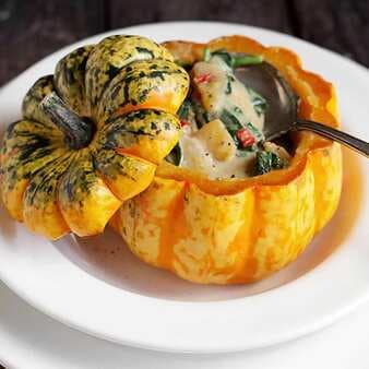Roasted Squash With Thai Curry Squash And Spinach Filling