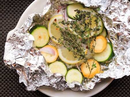 Baked Cod And Summer Squash In Foil Packets