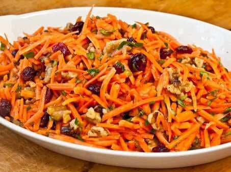 Carrot Slaw With Cranberries And Toasted Walnuts